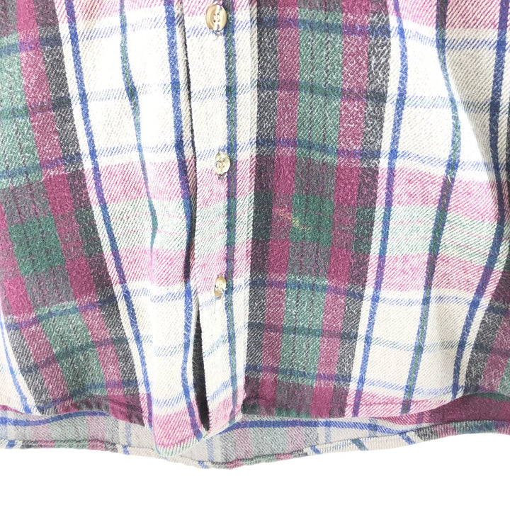 ~90'S OUTDOOR EXCHANGE Long Sleeve Flannel Check Shirt Made in USA Men's M Size Vintage /eaa508546