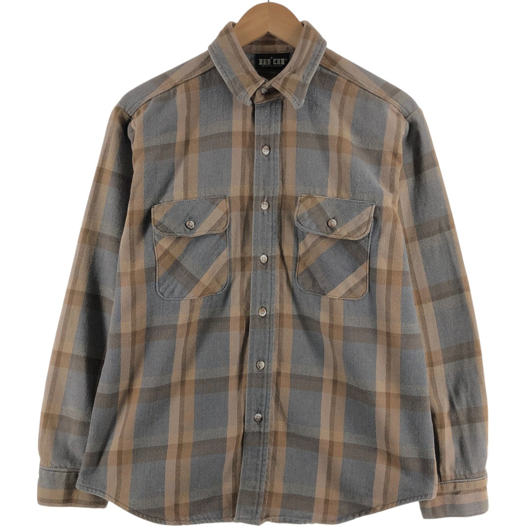 DEE CEE Long Sleeve Heavy Flannel Check Shirt Men's L Size / eaa508548