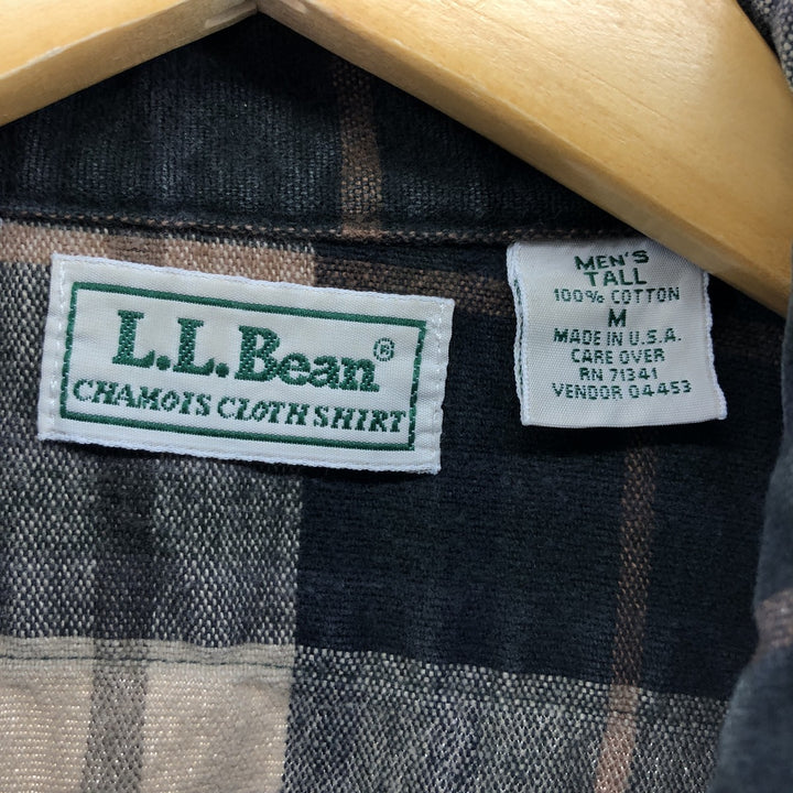 80s-90'S LLBean Long Sleeve Light Nell Check Shirt Made in USA Men's M Size Vintage /eaa508561