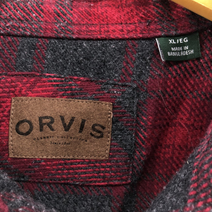 ORVIS Long Sleeve Heavy Flannel Check Shirt Men's XL /eaa508563