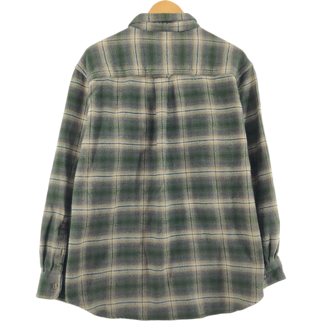 90s~ Guide Series Ombre Check Long Sleeve Heavy Flannel Check Shirt Men's XL Vintage /eaa508566