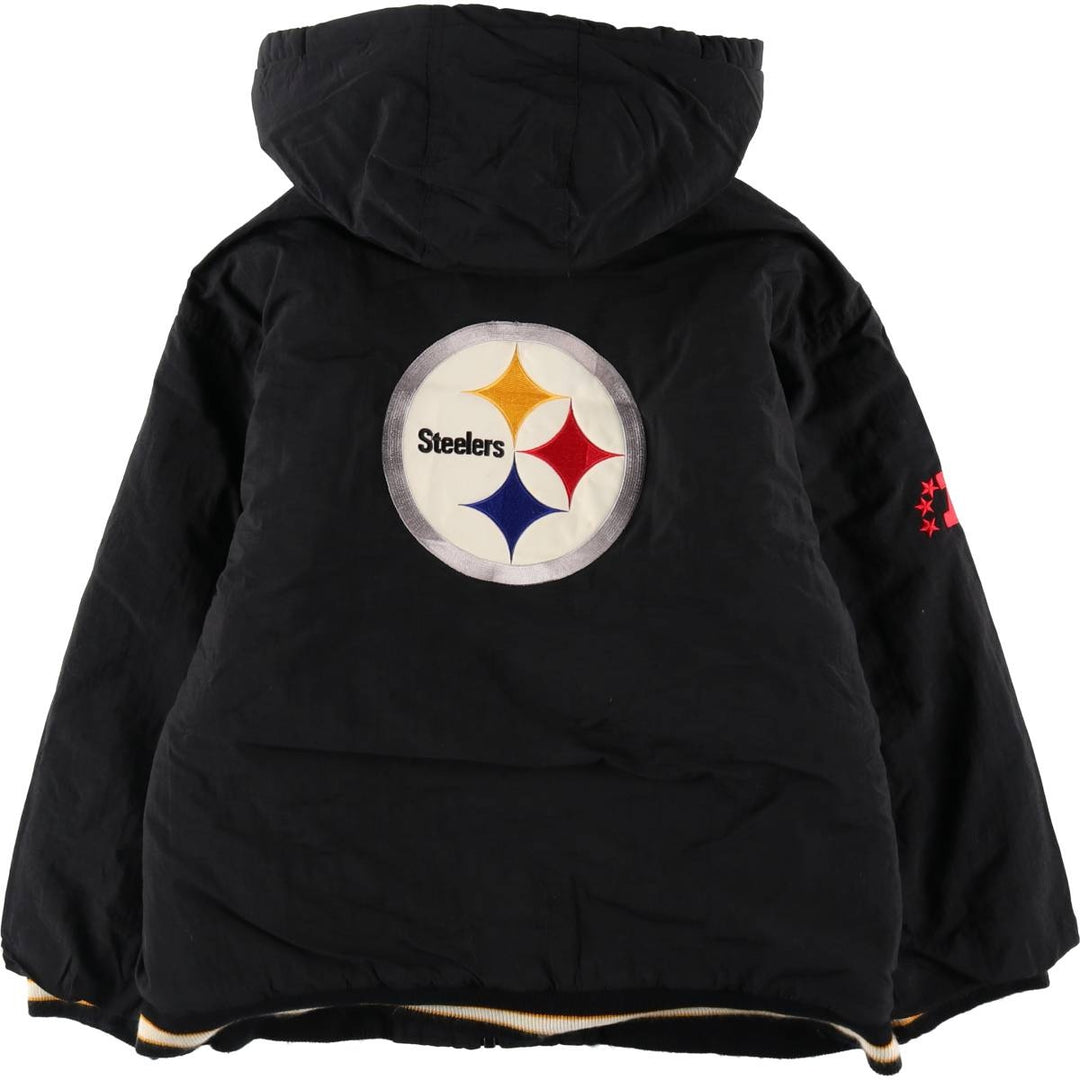 Reebok NFL PITTSBURGH STEELERS Pittsburgh Steelers padded hoodie puffer jacket women's XL equivalent /eaa508617