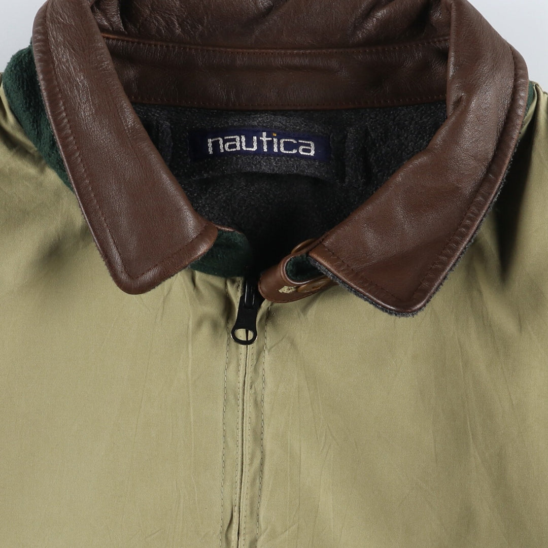 90'S NAUTICA Leather Collar Reversible Swing Top Sports Jacket Men's XXL Vintage /eaa508666