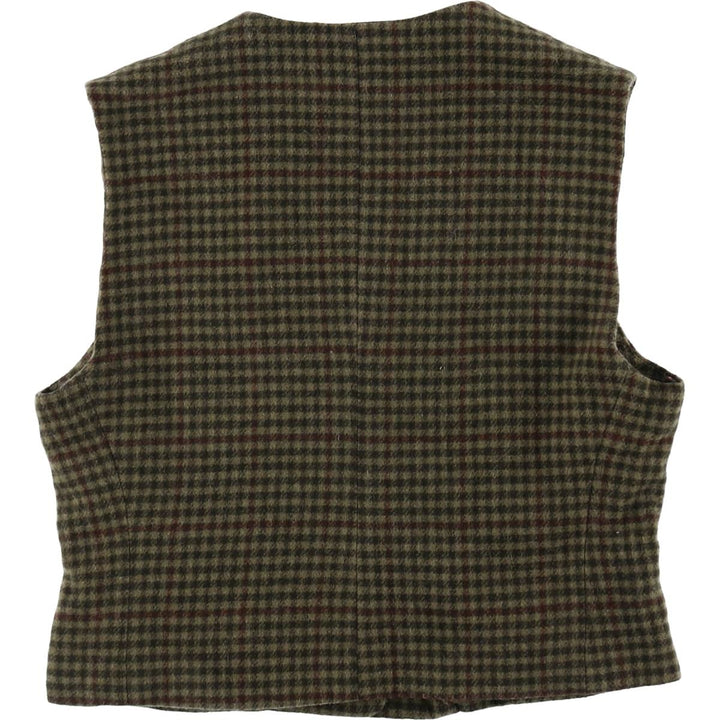 90'S J.Crew Gun Club Check Open Front Wool Vest Men's S Size Vintage /eaa508680