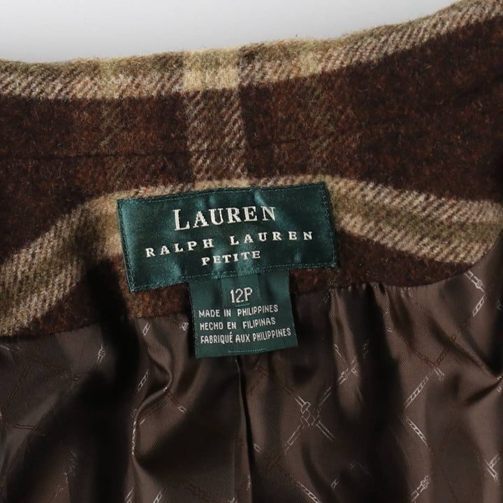 Ralph Lauren LAUREN Check Pattern Wool Tailored Jacket Women's Size L / eaa508684