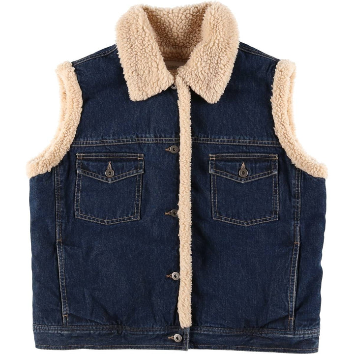 Liz Claiborne Denim Boa Vest Women's Size L /eaa508691