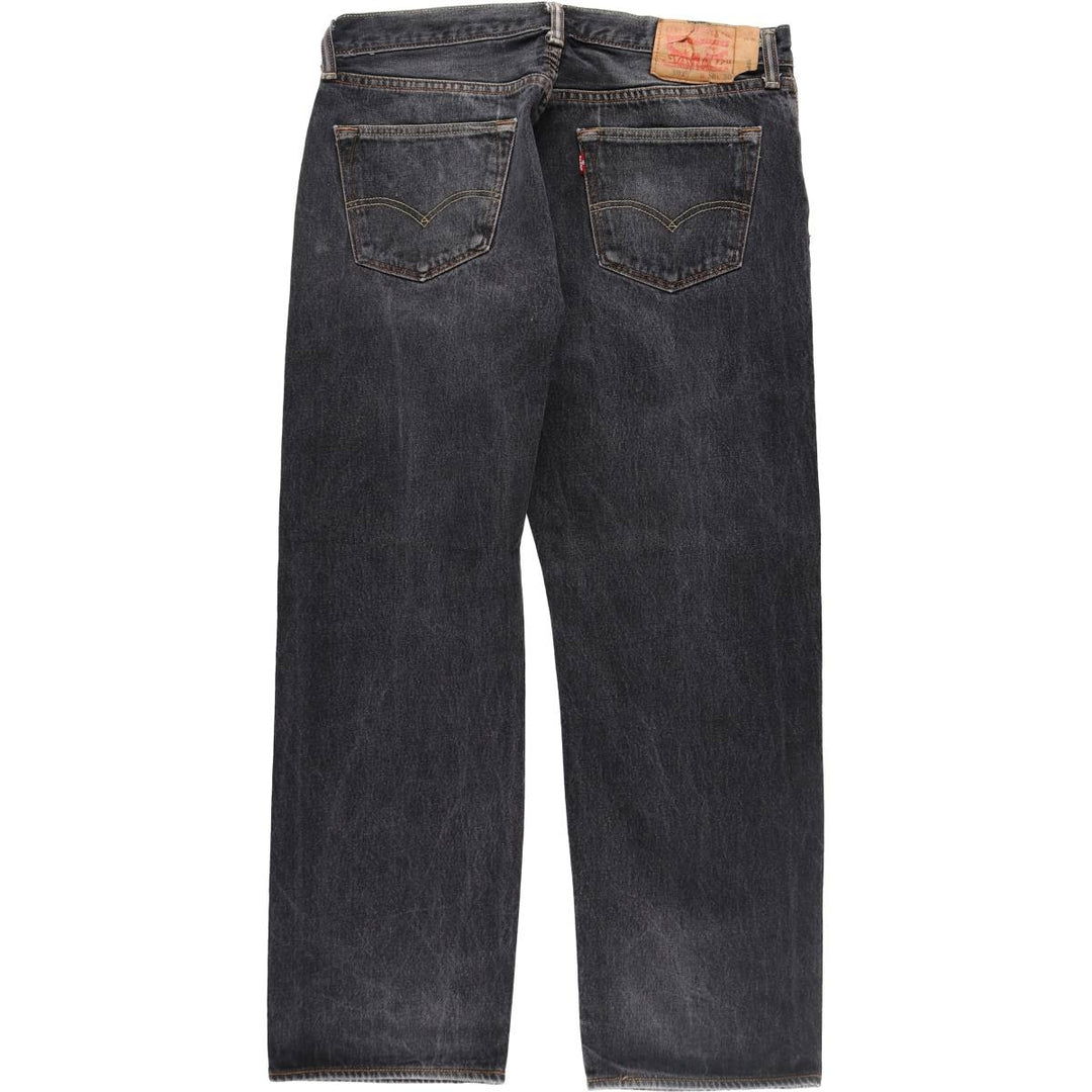 Levi's Levi's 501 Yarn-dyed Black Denim Straight Denim Pants Men's W35 equivalent / eaa508725