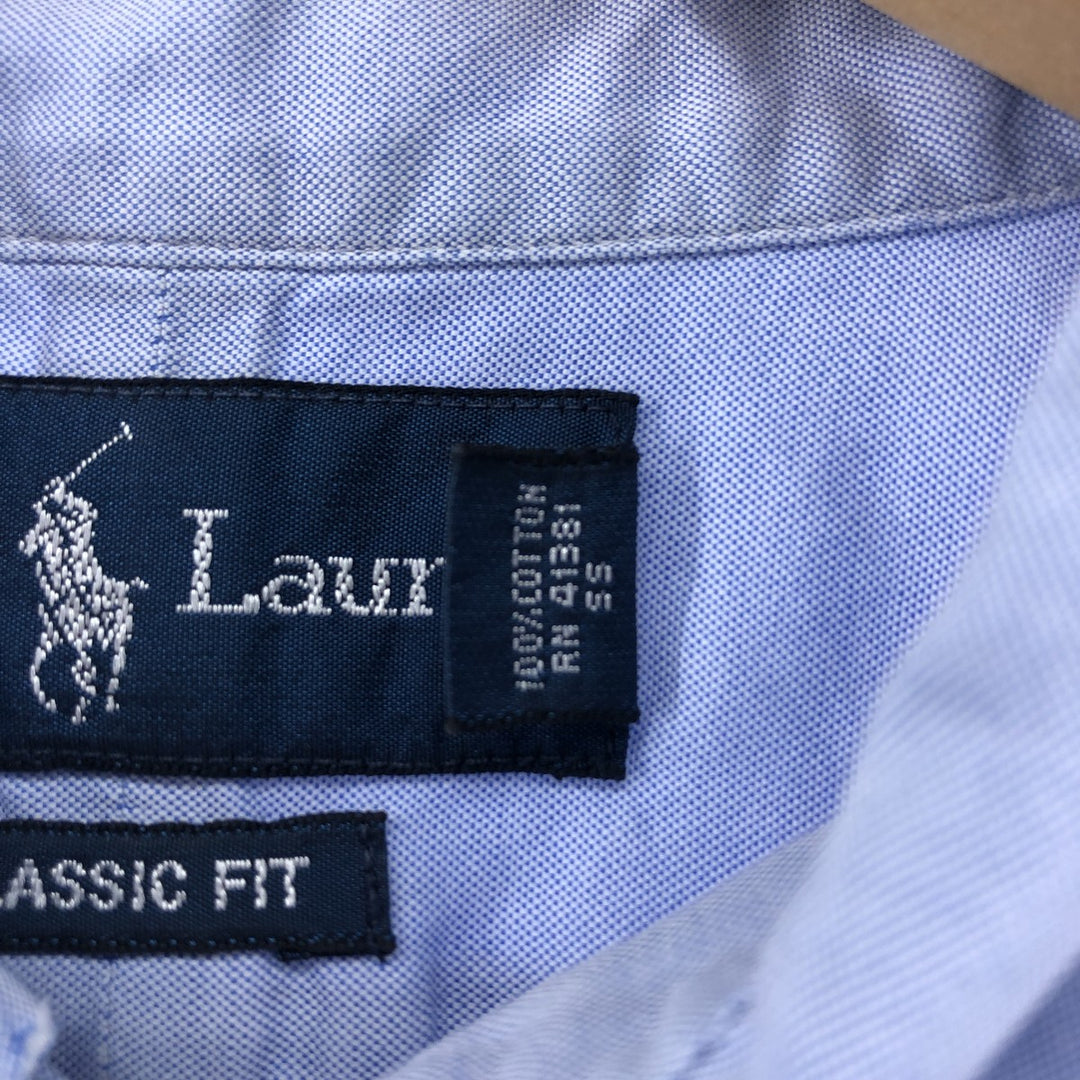 Ralph Lauren Classic Fit Long Sleeve Button Down Shirt, Men's Size L cotton Blue type light blue Vintage Second Hand