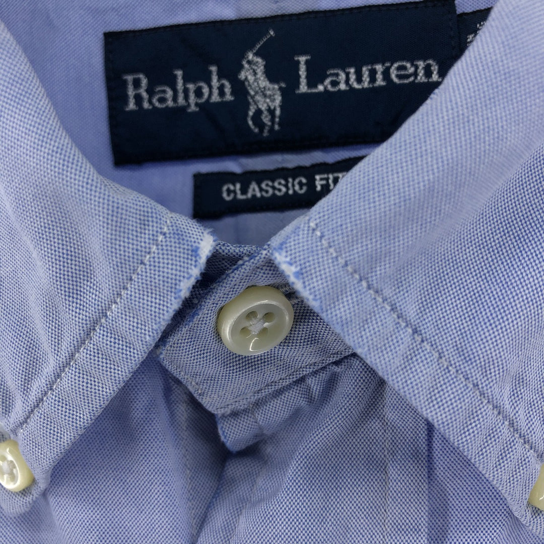 Ralph Lauren Classic Fit Long Sleeve Button Down Shirt, Men's Size L cotton Blue type light blue Vintage Second Hand