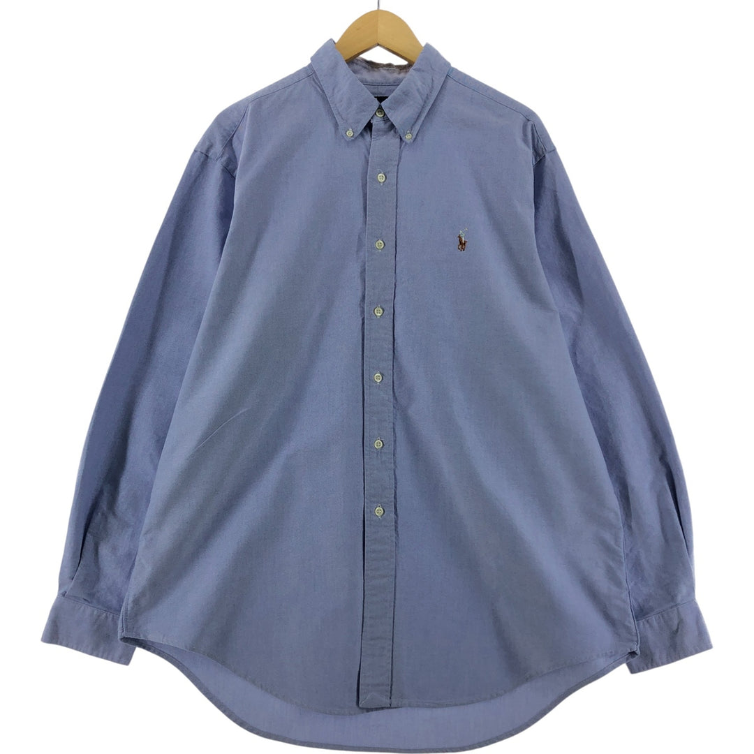 Ralph Lauren long sleeve button down shirt, men's XL size cotton Blue type light blue Vintage Second Hand
