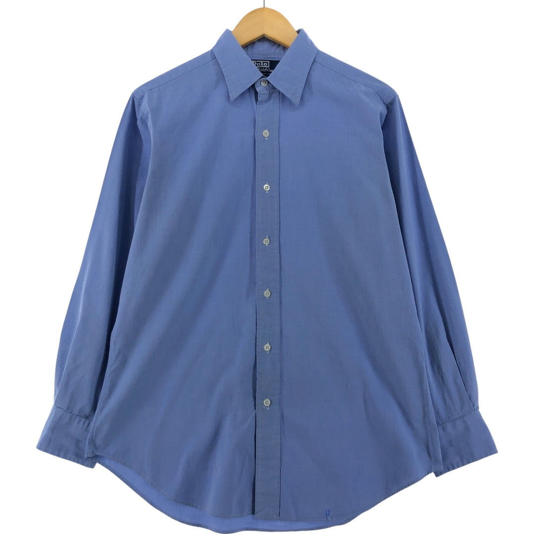 90'S Ralph Lauren POLO by Ralph Lauren long sleeve cotton shirt, men's size L, vintage cotton blue type Vintage Second Hand