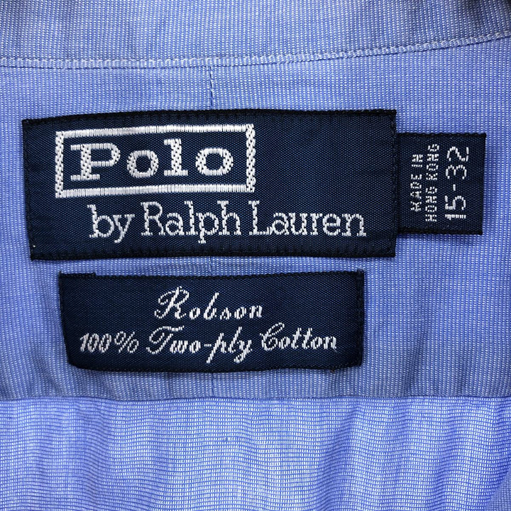 90'S Ralph Lauren POLO by Ralph Lauren long sleeve cotton shirt, men's size L, vintage cotton blue type Vintage Second Hand