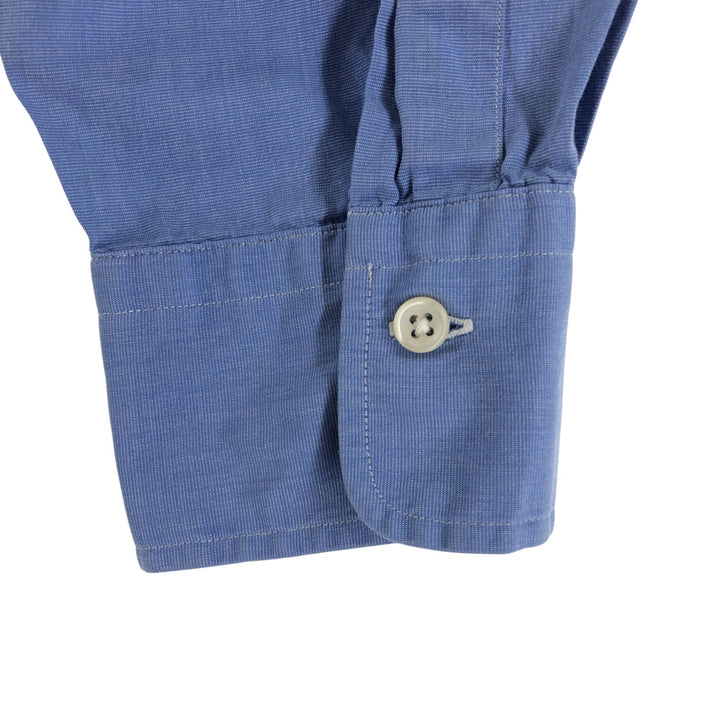 90'S Ralph Lauren POLO by Ralph Lauren long sleeve cotton shirt, men's size L, vintage cotton blue type Vintage Second Hand