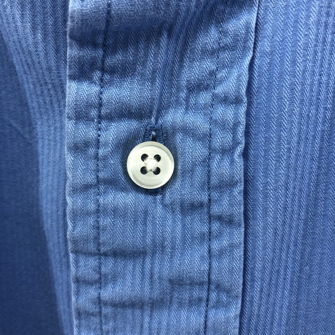Ralph Lauren CUSTOM FIT long sleeve button down striped shirt men's size L cotton blue type Vintage Second Hand