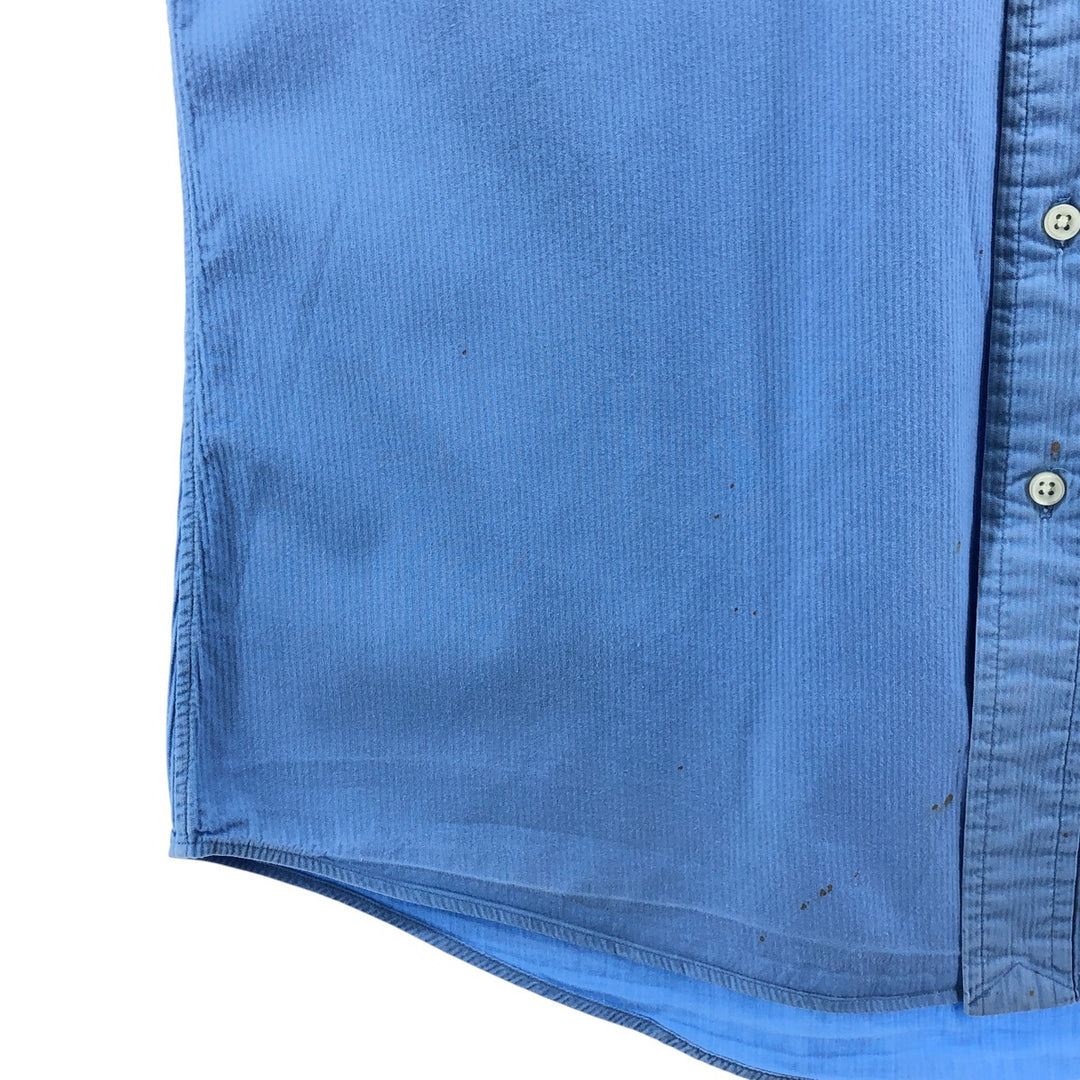 Ralph Lauren CUSTOM FIT long sleeve button down striped shirt men's size L cotton blue type Vintage Second Hand