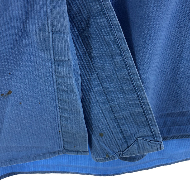 Ralph Lauren CUSTOM FIT long sleeve button down striped shirt men's size L cotton blue type Vintage Second Hand