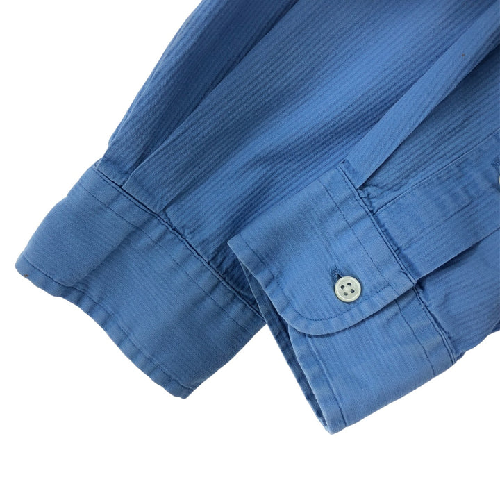 Ralph Lauren CUSTOM FIT long sleeve button down striped shirt men's size L cotton blue type Vintage Second Hand