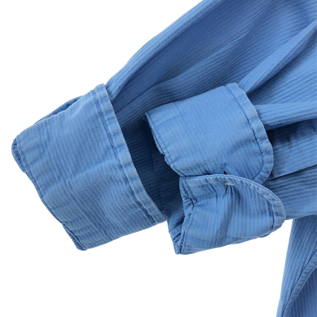 Ralph Lauren CUSTOM FIT long sleeve button down striped shirt men's size L cotton blue type Vintage Second Hand