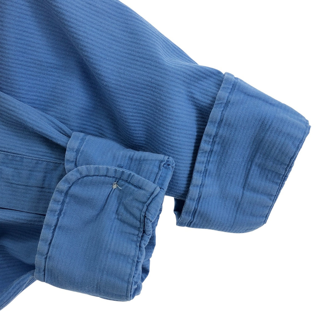 Ralph Lauren CUSTOM FIT long sleeve button down striped shirt men's size L cotton blue type Vintage Second Hand