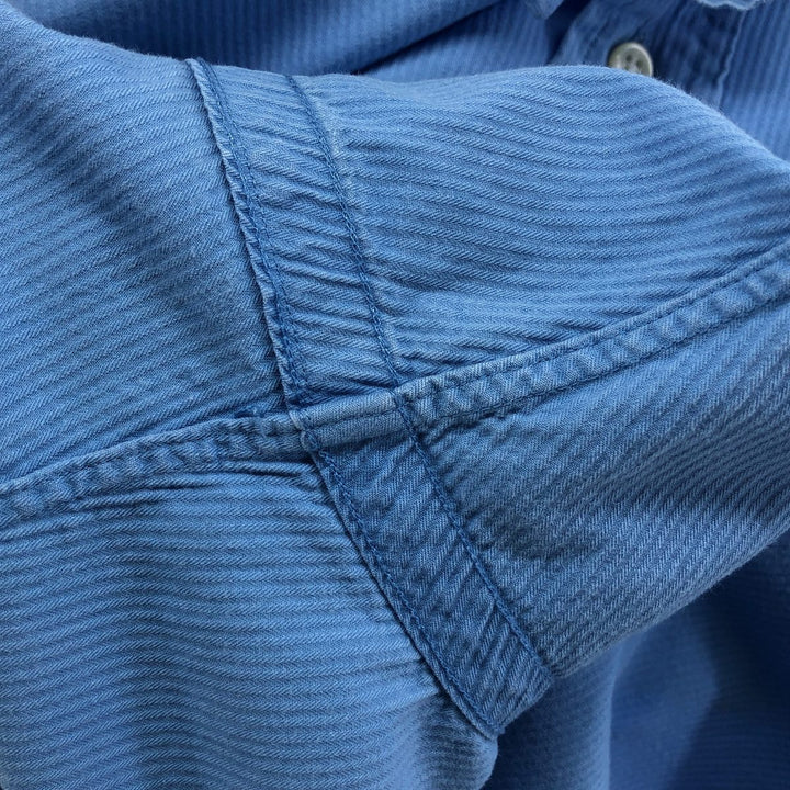 Ralph Lauren CUSTOM FIT long sleeve button down striped shirt men's size L cotton blue type Vintage Second Hand