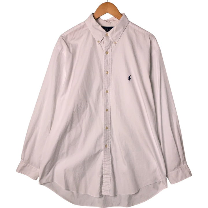 Ralph Lauren YARMOUTH long sleeve button down shirt, men's XXL size cotton white type Vintage Second Hand