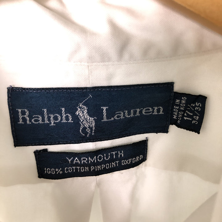 Ralph Lauren YARMOUTH long sleeve button down shirt, men's XXL size cotton white type Vintage Second Hand