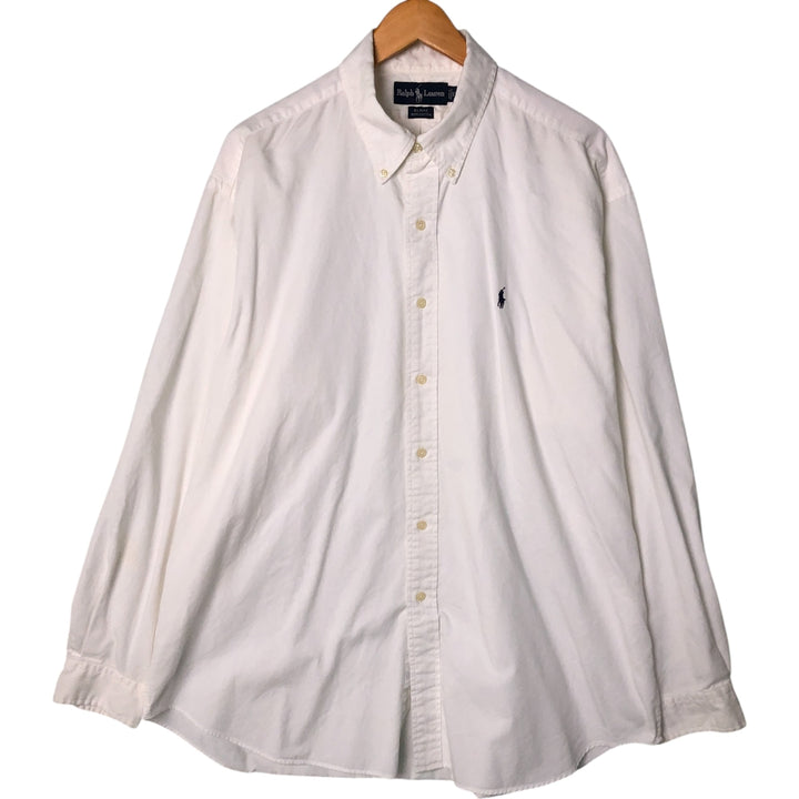 Ralph Lauren BLAIRE long sleeve button down shirt, men's XL size cotton white type Vintage Second Hand
