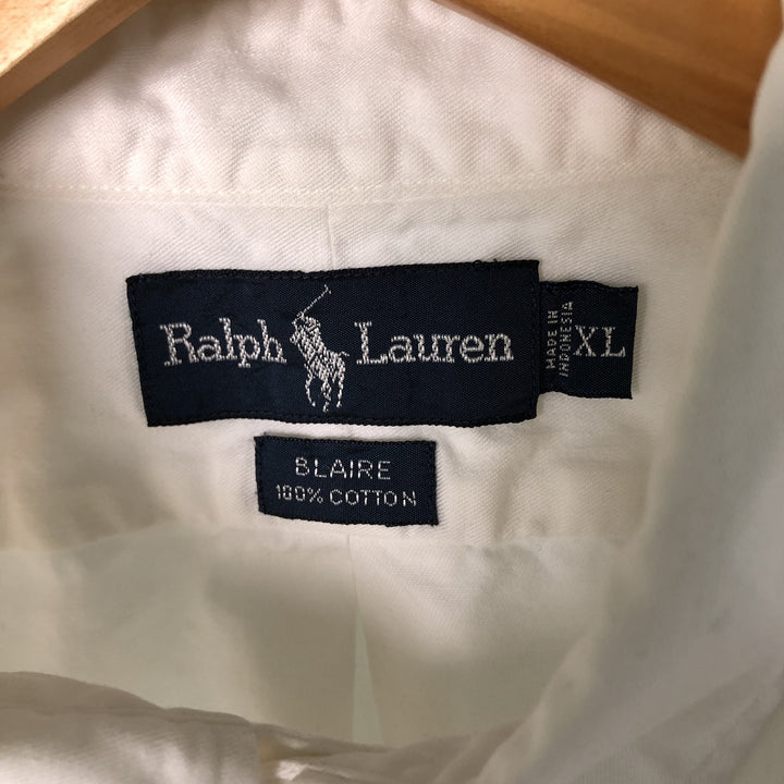 Ralph Lauren BLAIRE long sleeve button down shirt, men's XL size cotton white type Vintage Second Hand