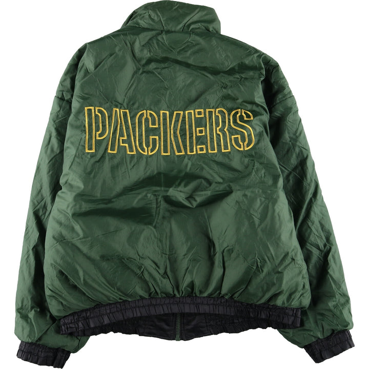 90'S NFL Green Bay Packers back logo reversible padded puffer jacket men's XXL equivalent /eaa508864