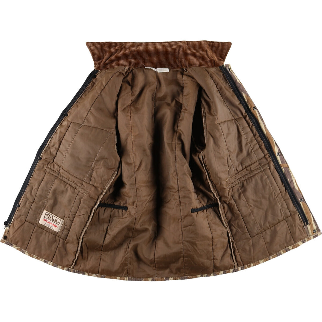 Vintage 1980'S Walls BLIZZARD-PRUF Camouflage Pattern Padded Puffer Jacket, Made in USA, Men's Size Small polyester brown type Vintage Second Hand