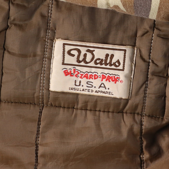 Vintage 1980'S Walls BLIZZARD-PRUF Camouflage Pattern Padded Puffer Jacket, Made in USA, Men's Size Small polyester brown type Vintage Second Hand