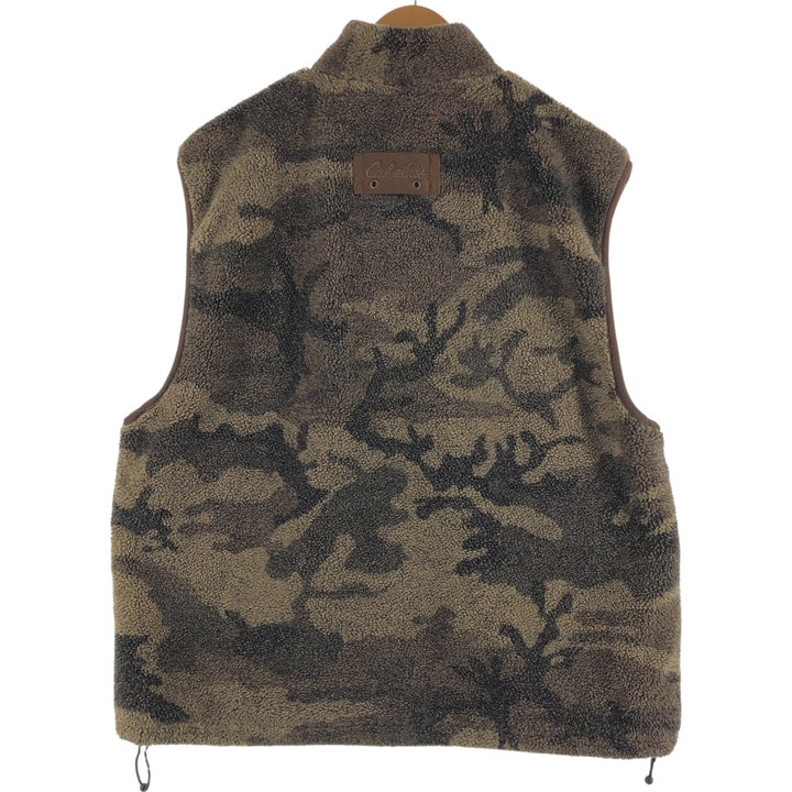 90s~00'S Cabelas Camouflage Pattern Woodland Camo Fleece Vest Men's L size /eaa508923