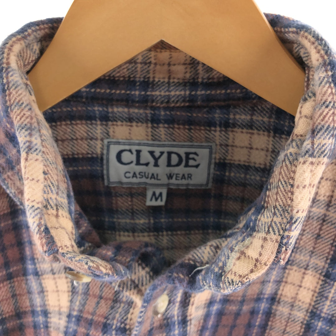 CLYDE Long Sleeve Flannel Check Shirt Men's M Size /eaa508933