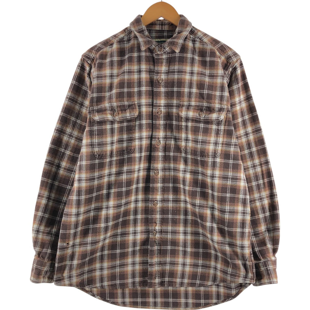 FIELD AND STREAM Long Sleeve Heavy Flannel Check Shirt Men's L /eaa508937