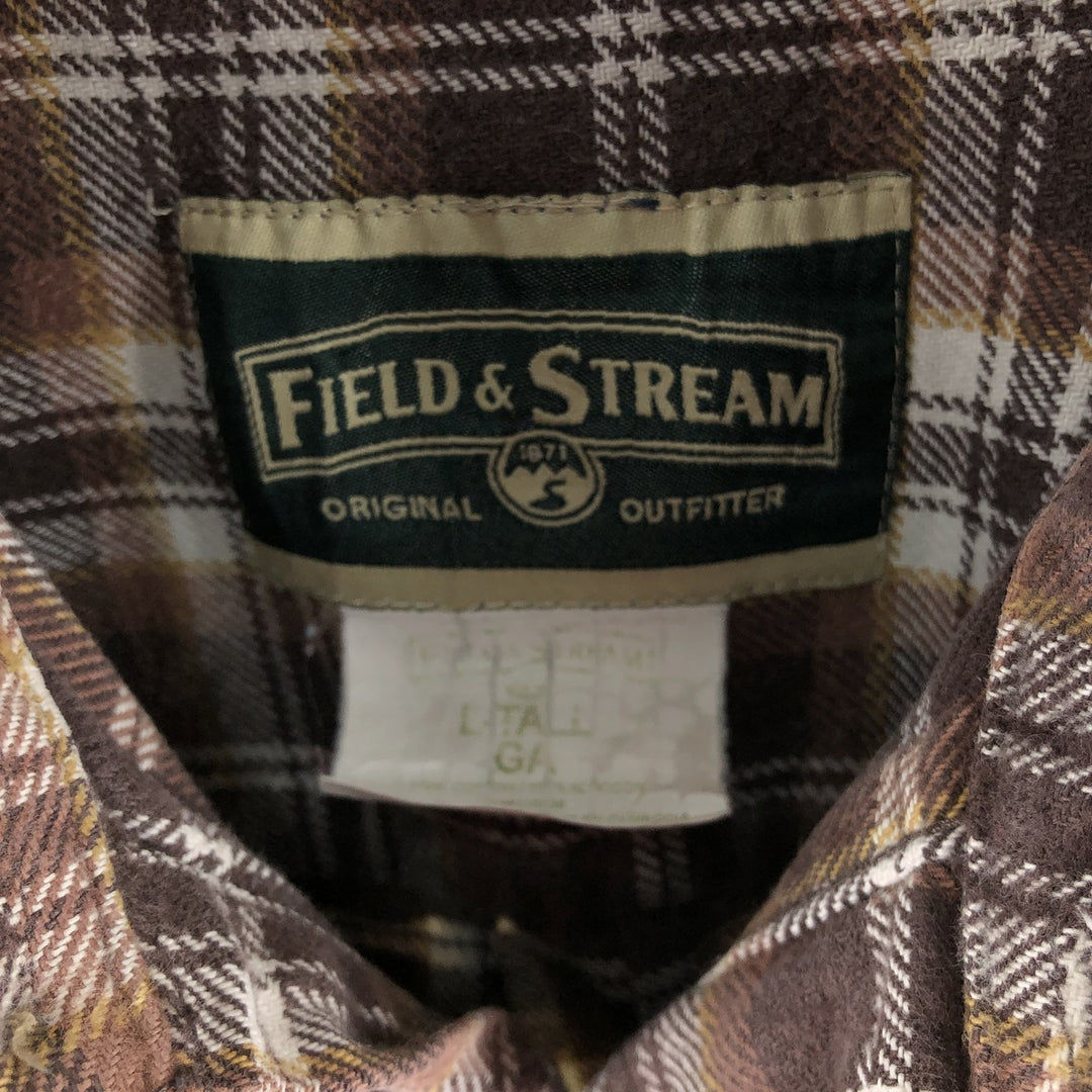 FIELD AND STREAM Long Sleeve Heavy Flannel Check Shirt Men's L /eaa508937