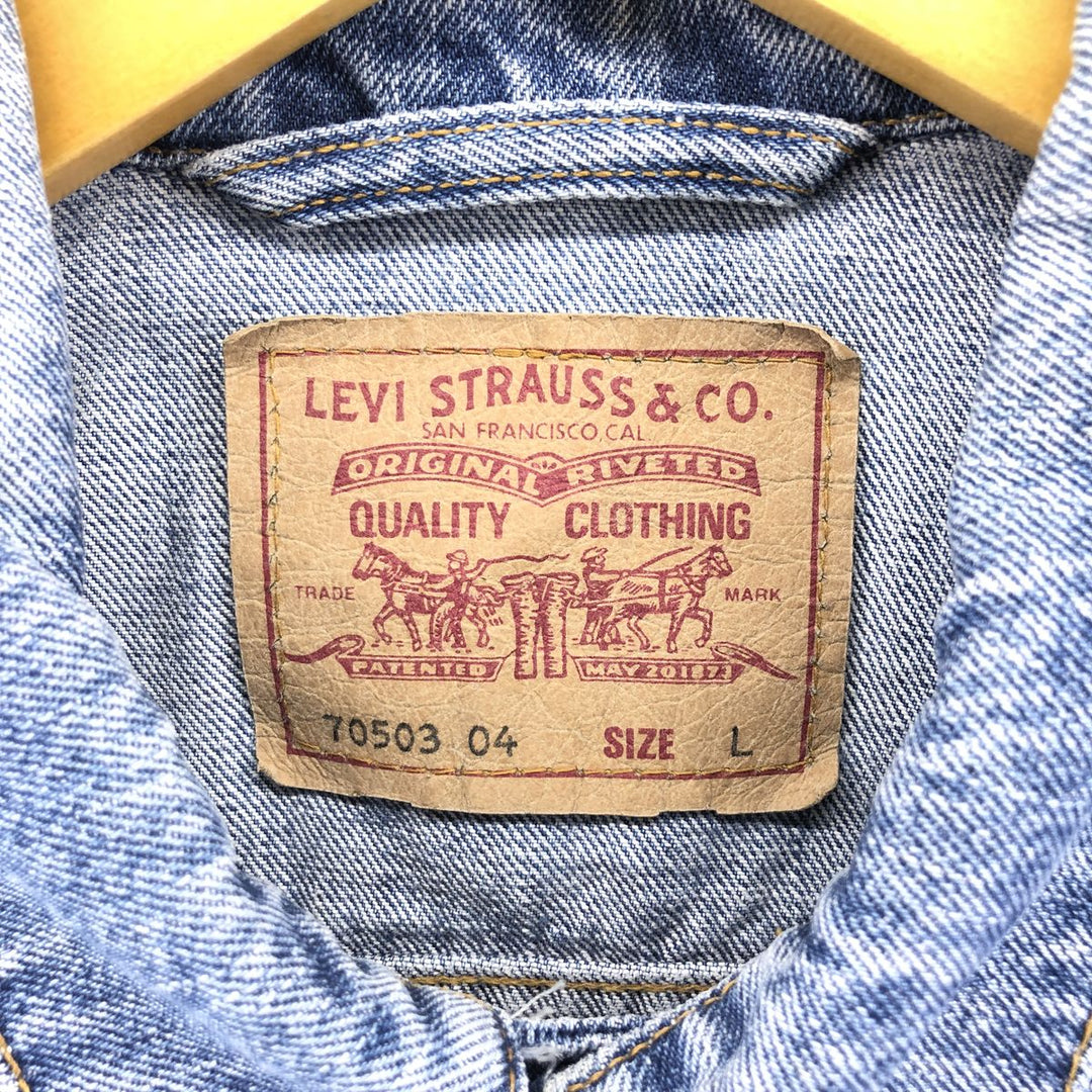 90'S Levi's 70503-04 Euro Model Denim Jacket, G-Jean, Men's L Size, Vintage / eaa508960