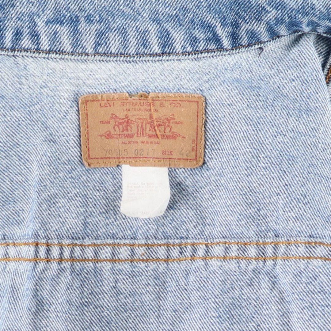 70s~80'S Levi's 00517-0217 denim jacket with care tag, made in USA, men's size M, vintage /eaa508969