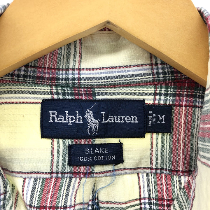 Ralph Lauren BLAKE Check Pattern Long Sleeve Button-Down Check Shirt Men's M Size / eaa508999