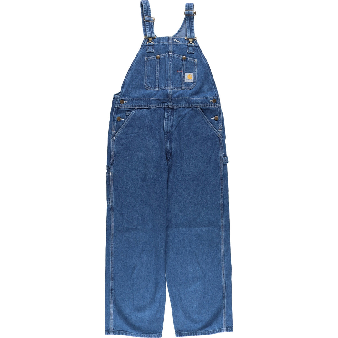 00'S Carhartt denim overalls for men, size W37 cotton blue type Vintage Second Hand
