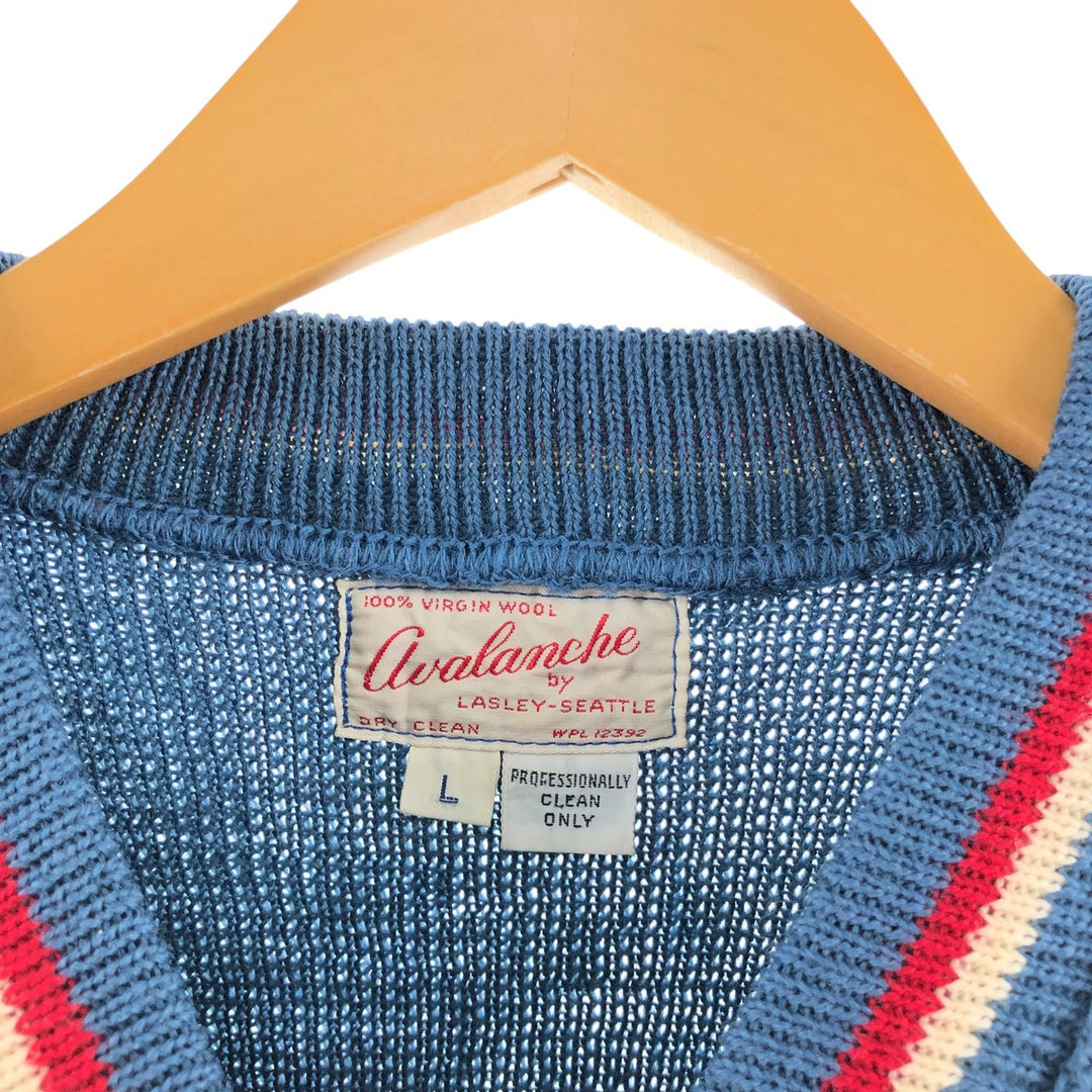 50s-60'S Avalanche V-neck wool knit sweater, men's size L, vintage /eaa509184