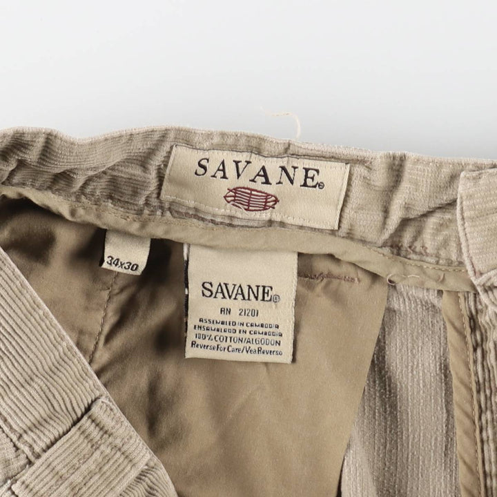 SAVANE Two-pleat Corduroy Pants for Men, W33 equivalent / eaa509203