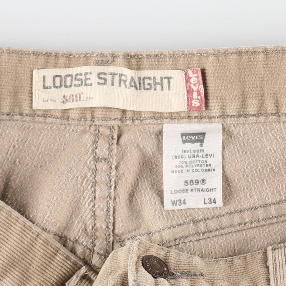 00'S Levi's 569 LOOSE STRAIGHT FIT Corduroy Pants Men's W36 / eaa509223