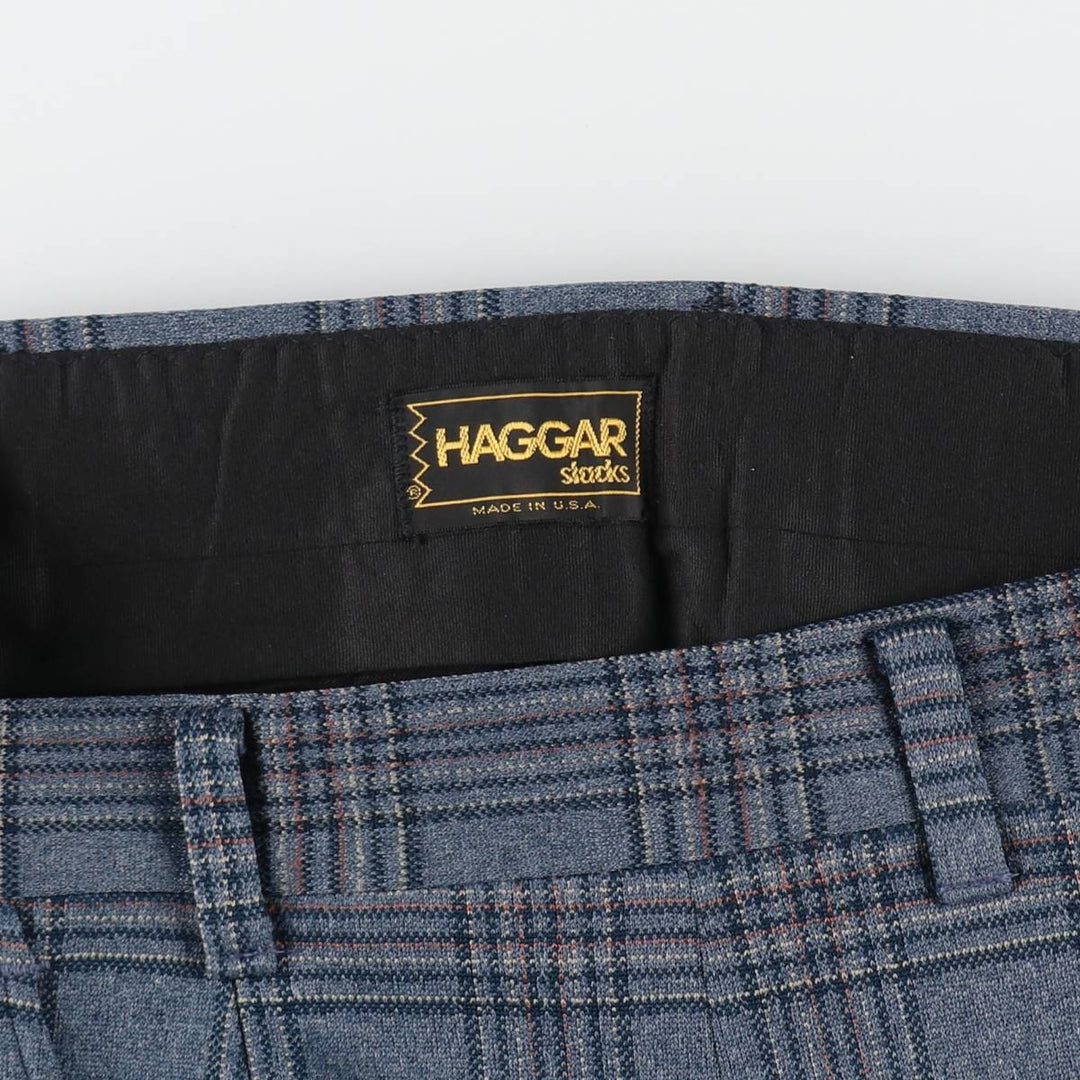 Haggar HAGGAR SLACKS Check Pattern Slacks Pants Made in USA Men's W35 Vintage /eaa509264