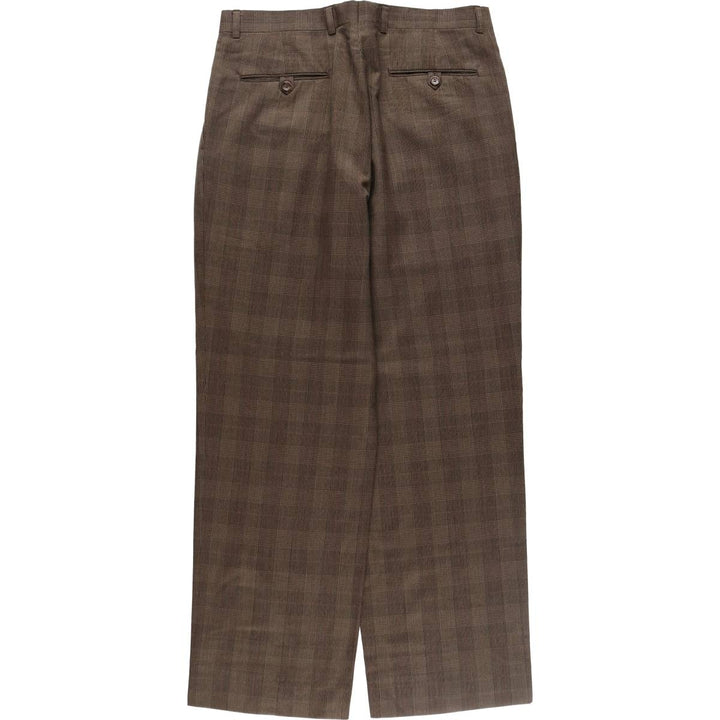 Glen check two-pleat wool pants slacks for men, equivalent to W34 / eaa509266