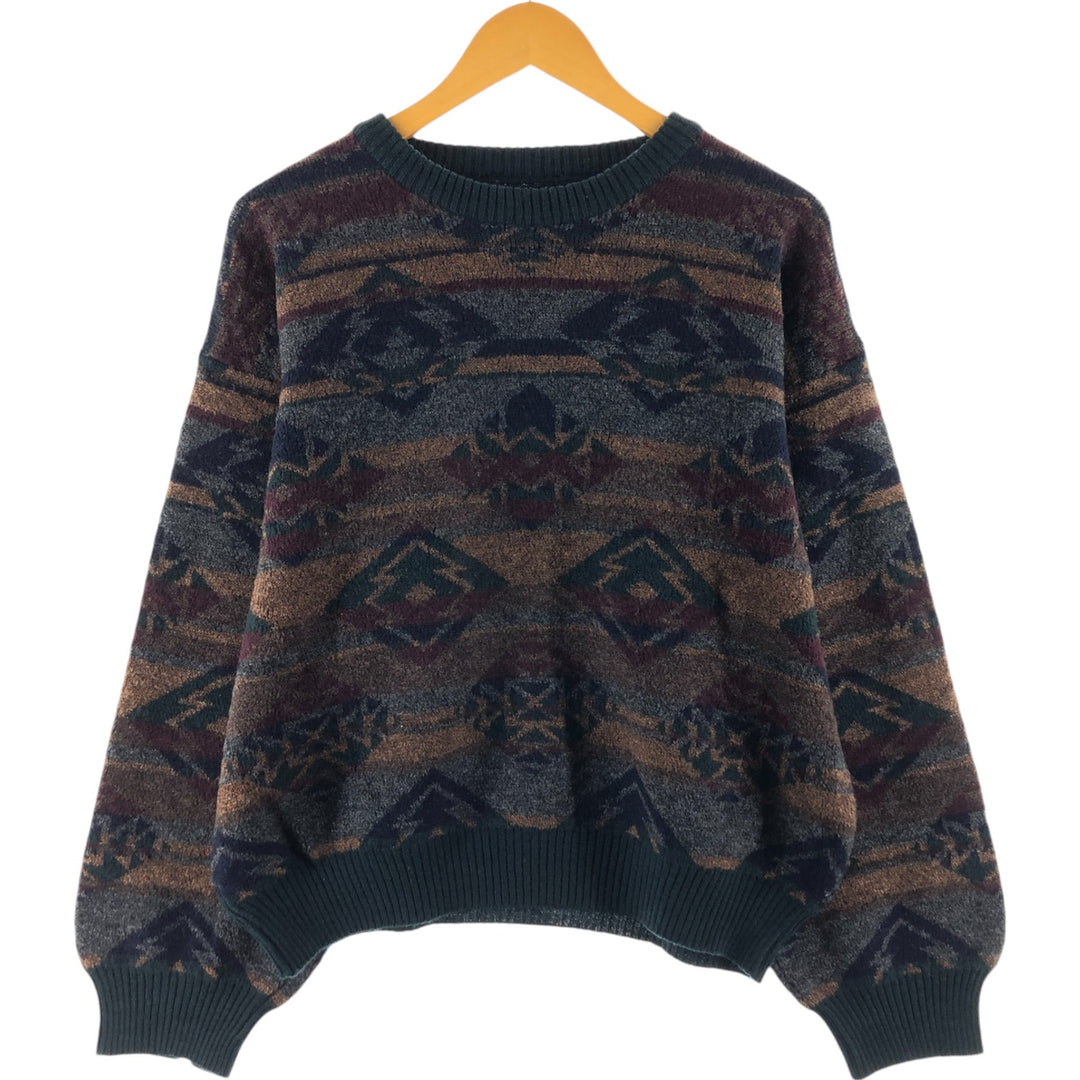 Native Pattern Wool Knit Sweater Men's Size L /eaa509282