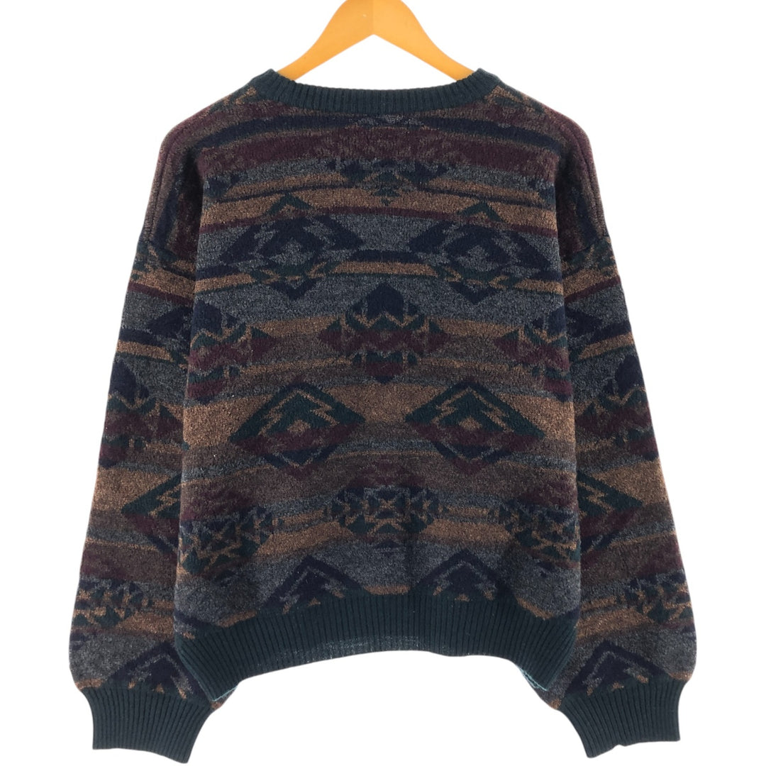 Native Pattern Wool Knit Sweater Men's Size L /eaa509282