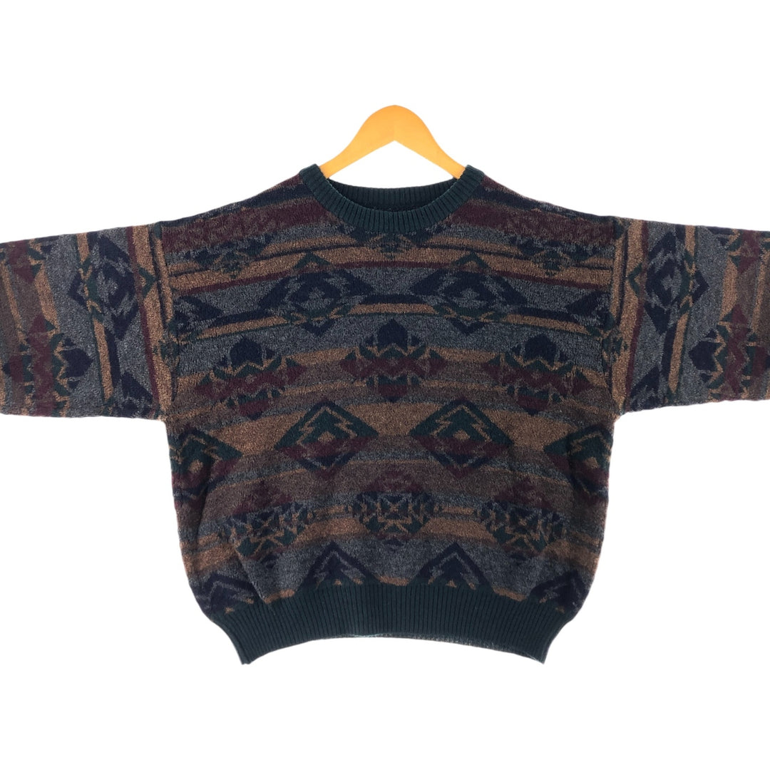 Native Pattern Wool Knit Sweater Men's Size L /eaa509282