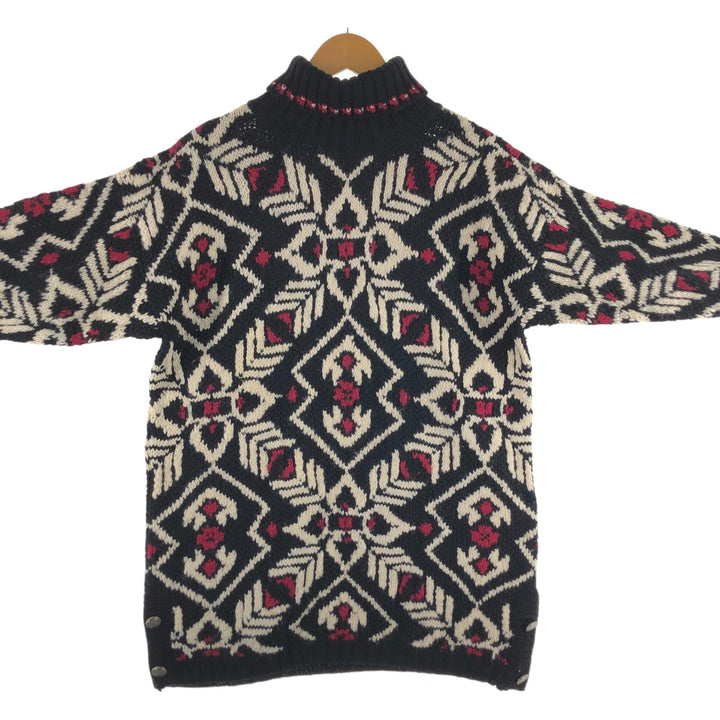 JONES NEW YORK All-over print turtleneck wool knit sweater, women's size L / eaa509287