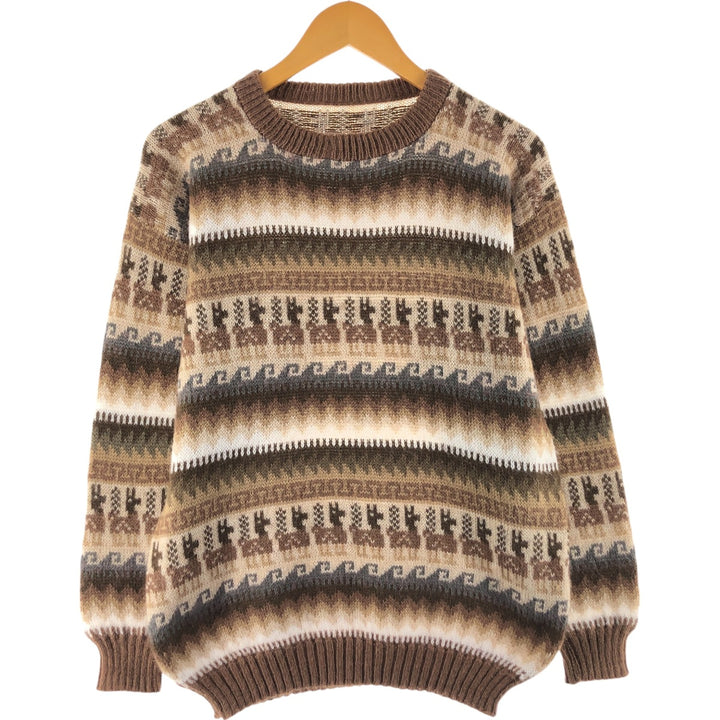 All-over print wool knit sweater, men's size M / eaa509290