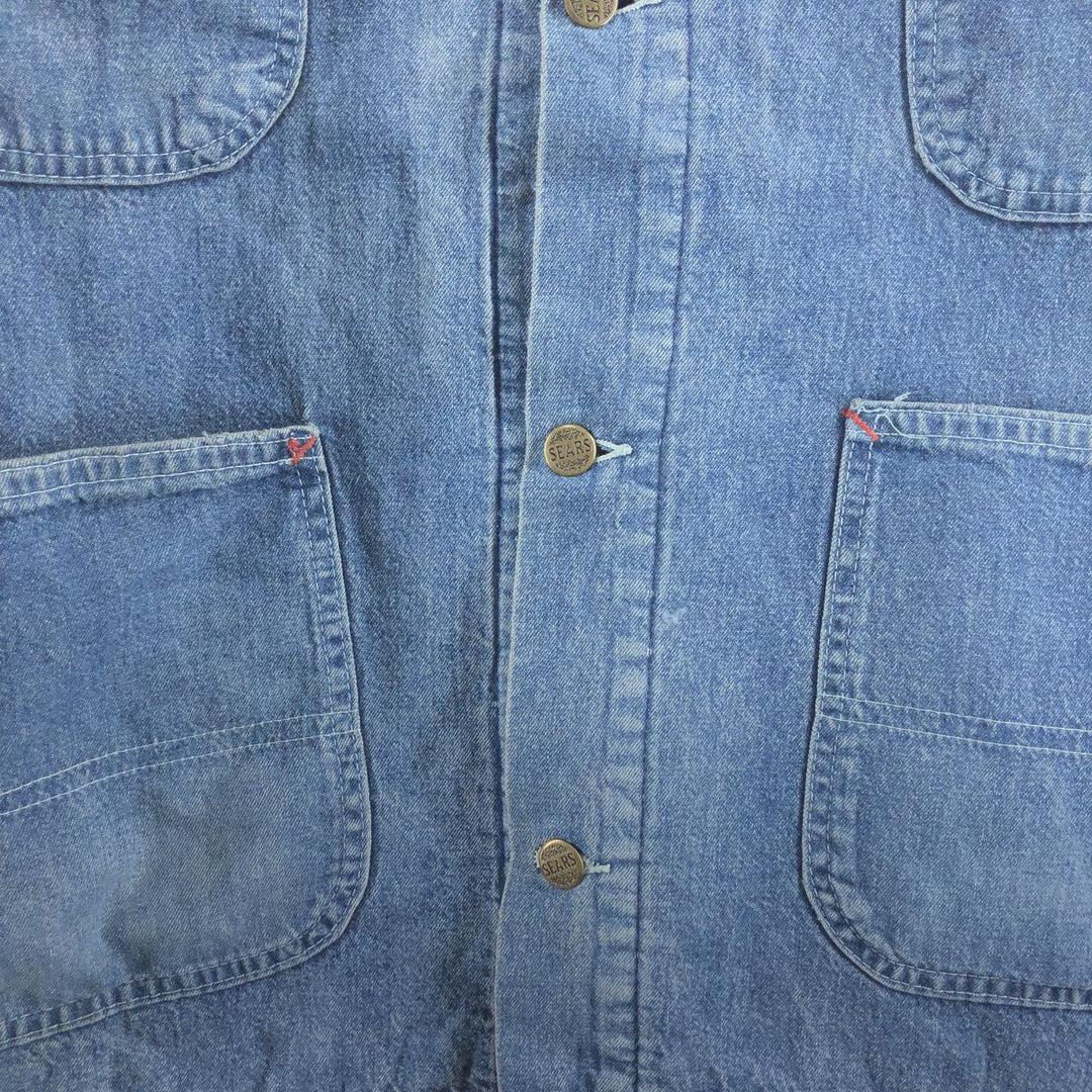 70'S Sears WORK OUTERWEAR denim coverall made in USA, men's size L, vintage /eaa509306